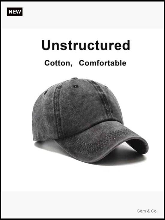 Vintage Washed Distressed Baseball Cap Unstructured Dad Hat Adjustable
